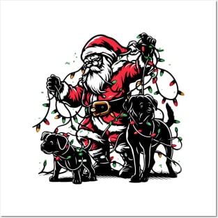 Santa Claus tree lighting dog christmas Posters and Art